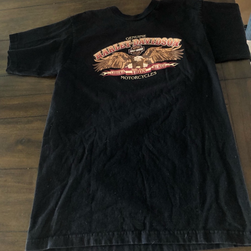 Black Genuine Harley Davidson Motorcycles T-Shirt - Picture 2 of 6